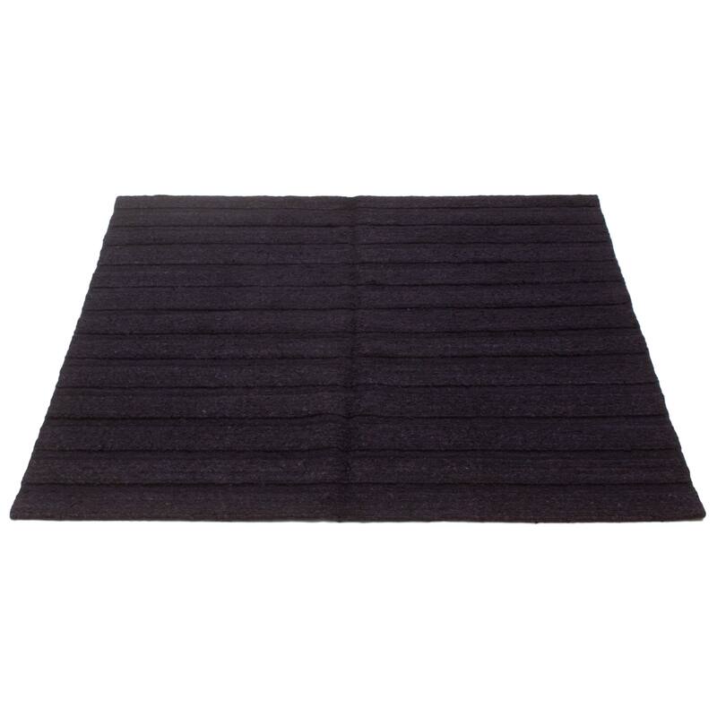 ECARPETGALLERY Flat-Weave Natural Navy Wool Tapestry Kilim - 6'8 x 6'6