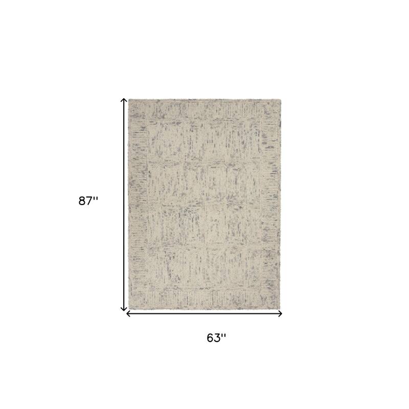 Dujo Power Loomed Geometric Modern Soft Area Rug By HomeRoots - 87' X '63' X '0.5