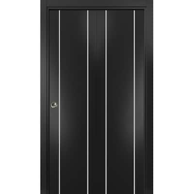 Bi-fold Doors 36 x 80 Planum 0410 Matte Black with Sturdy Tracks
