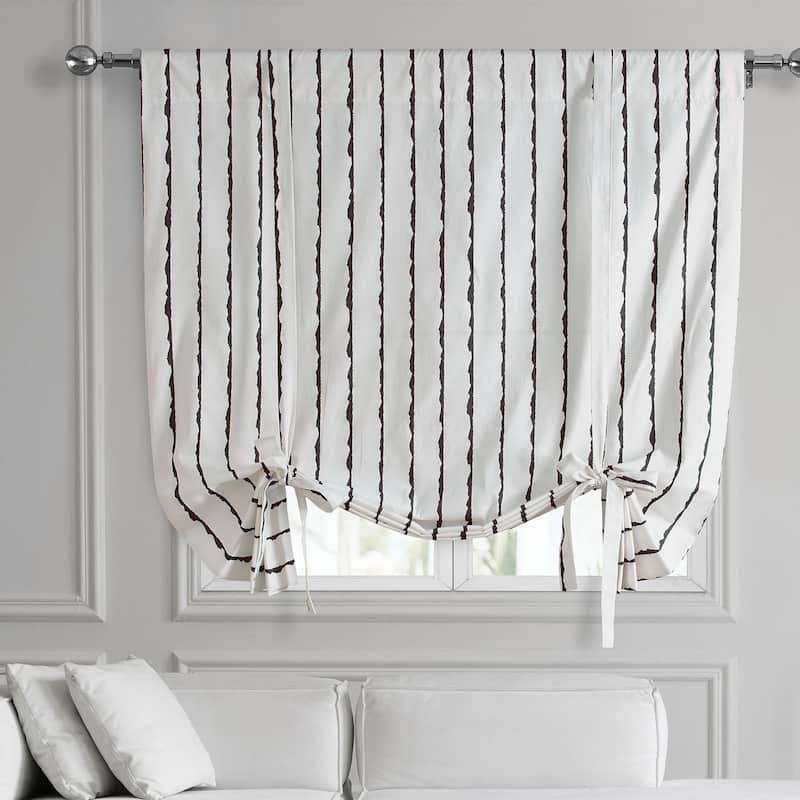 Exclusive Fabrics Sharkskin Printed Cotton Tie-Up Window Shade (1 Panel)