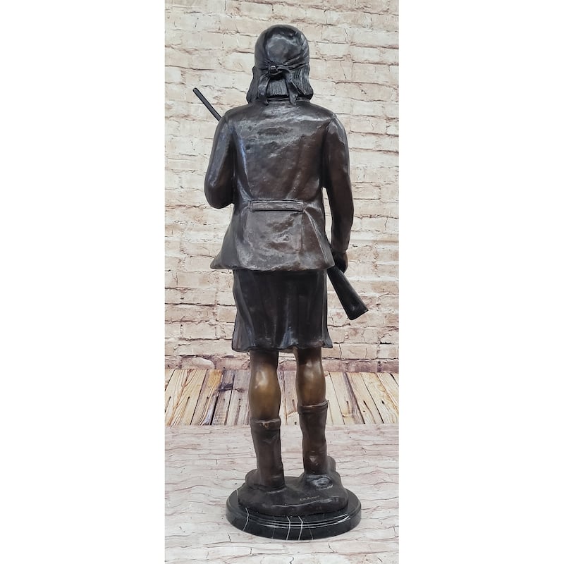 Hand Made Geronimo With Rifle By C.M Russell Bronze Sculpture Figurine
