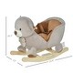 preview thumbnail 5 of 6, Kids Rocking Horse, Bear-Shaped Plush Toddler Ride on Horse with Sound, Wooden Base & Safety Belt for 18-36 Months, Gray