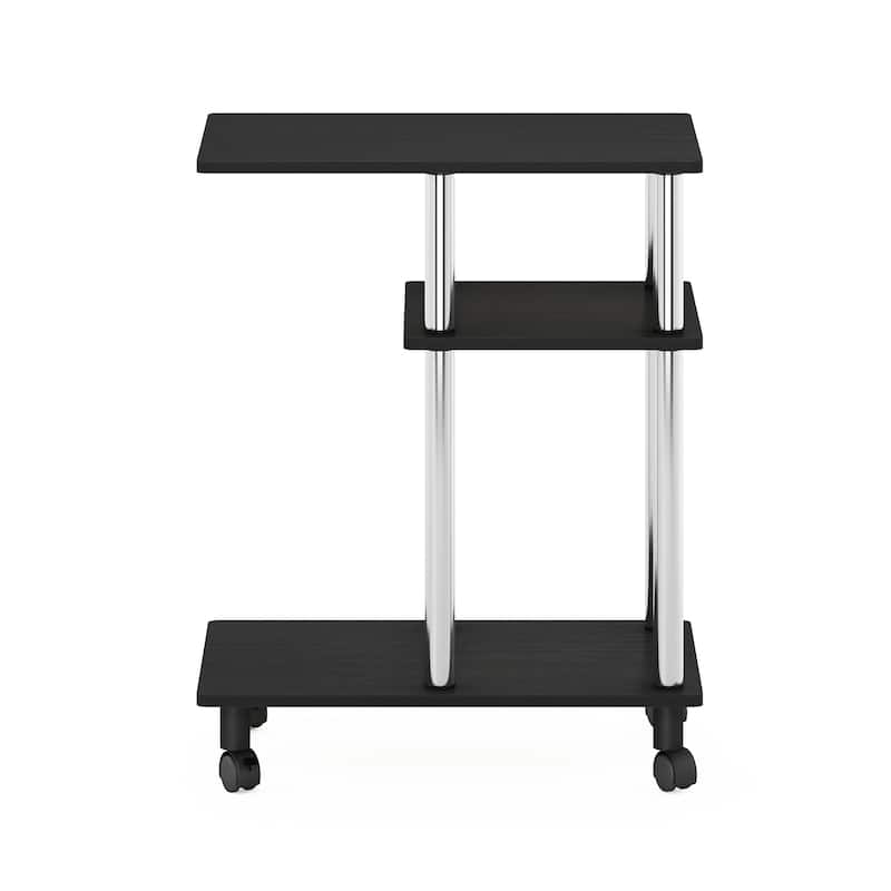 Furinno Turn-N-Tube U Shape Sofa Side Table with Casters - Americano