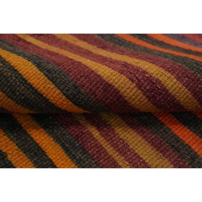Hand Woven Oriental 100% Wool Carpet Southwestern Geometric Multi-Colored Kilim Area Rug - 9' 7'' X 4' 7''