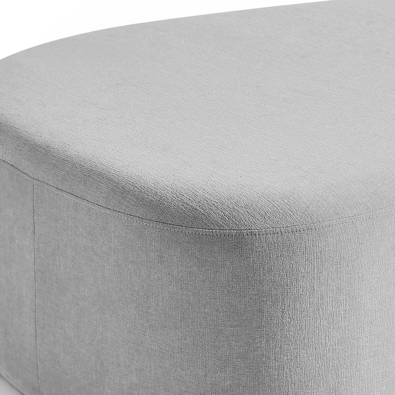 Leon 43" W Modern Oversized Chenille Triangular Cheese Ottoman