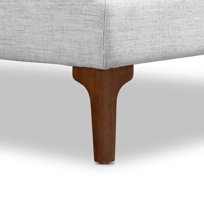 Poly & Bark Mateo Fabric Ottoman - Performance Fabric with Solid Wood Legs