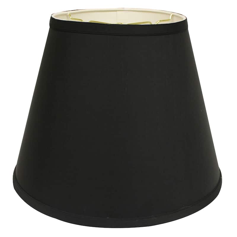 Deep Hardback Lampshade with Washer Fitter, Black (with white lining) - Black White