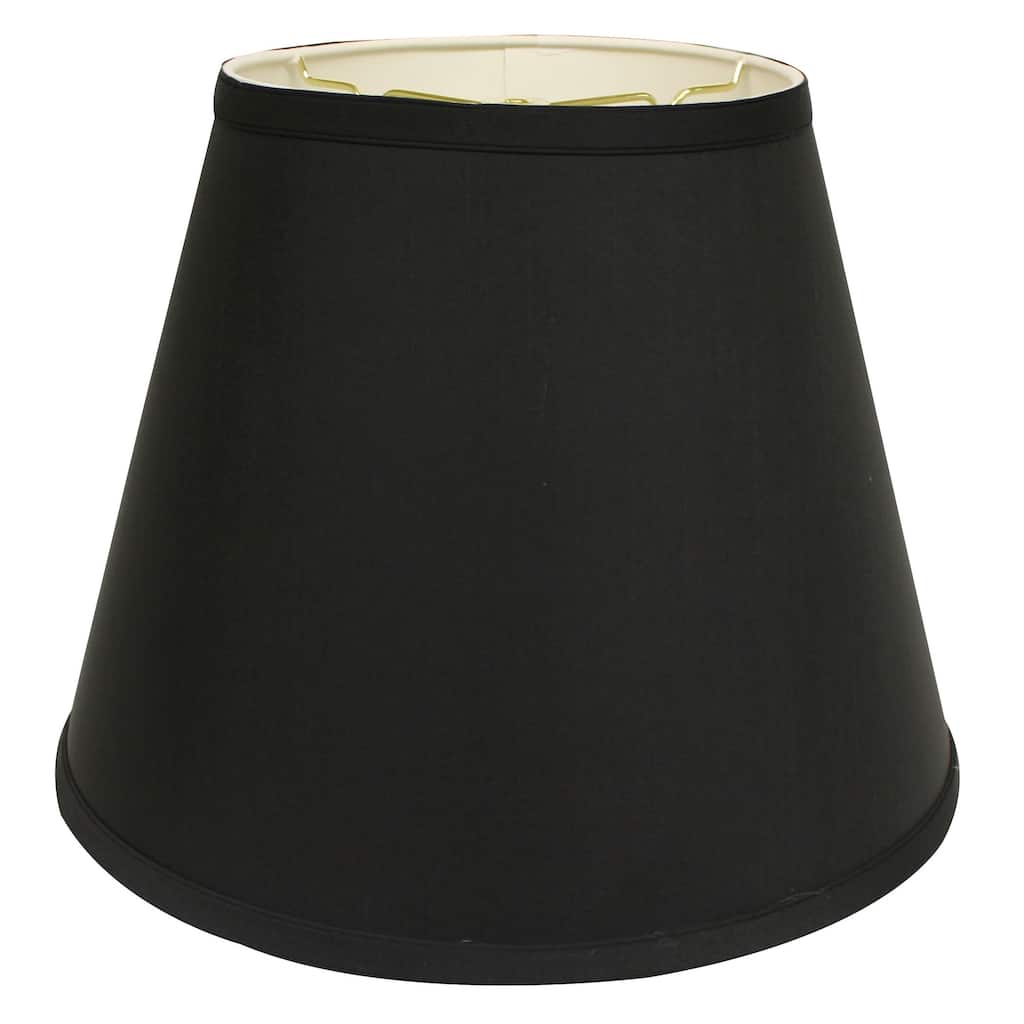 Deep Hardback Lampshade with Washer Fitter, Black (with white lining)