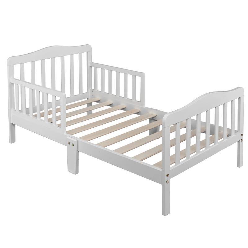Wooden Baby Toddler Bed Children Bedroom Furniture - White