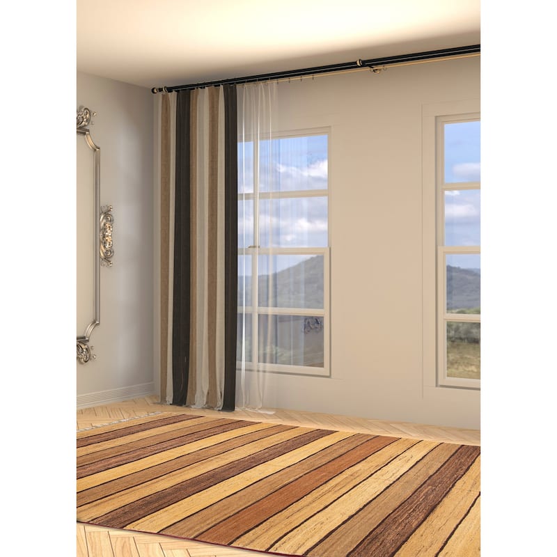 ECARPETGALLERY Flat-Weave Boho Tan Wool Kilim - 6'5 x 9'10