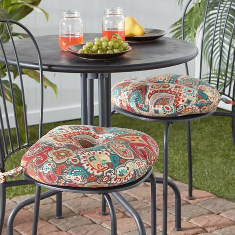 Greendale Home Fashions Global 15-inch Outdoor Bistro Chair Cushion