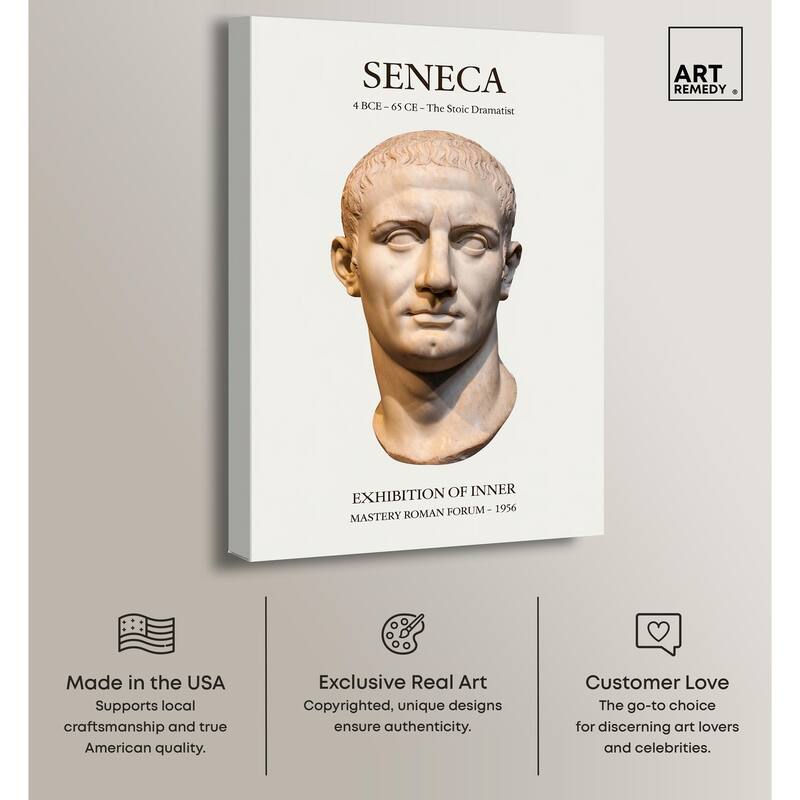 Bust of Seneca Canvas by Art Remedy, Gallery Wrapped