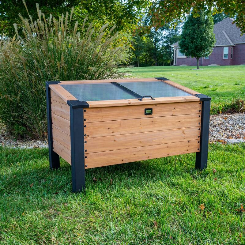 Backyard Discovery Aggie 4x2' Cedar Cold Frame Mini Greenhouse, PC Lid - aggie c