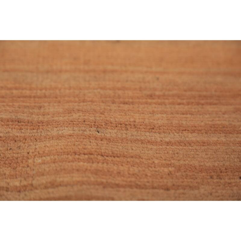 Modern Gabbeh Oriental Area Rug Hand-Knotted Solid Wool Carpet - 6'0" x 8'10"