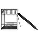 preview thumbnail 8 of 8, Black Twin over Twin Metal Bunk Bed with Slide, Ladder, and Fence