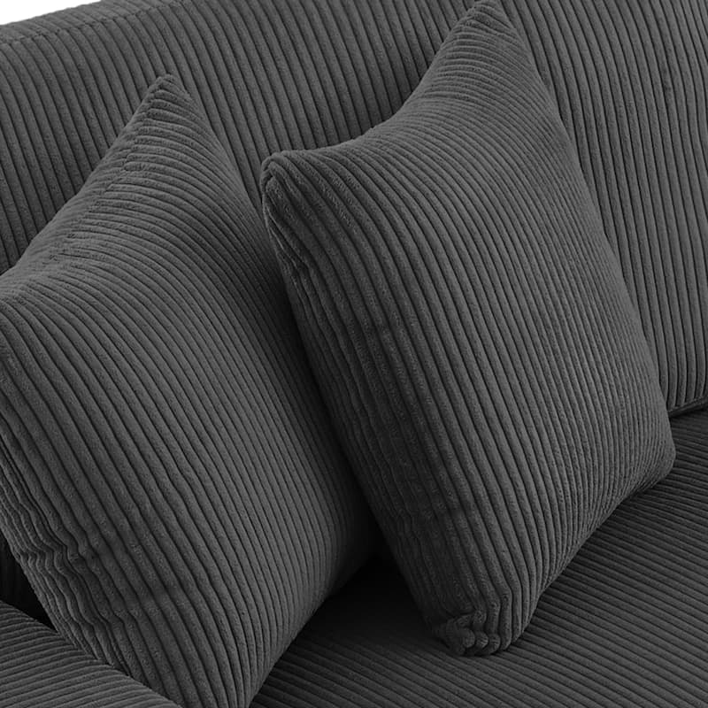 Corduroy Throw Pillow Striped Pillow for Couch Set of 2