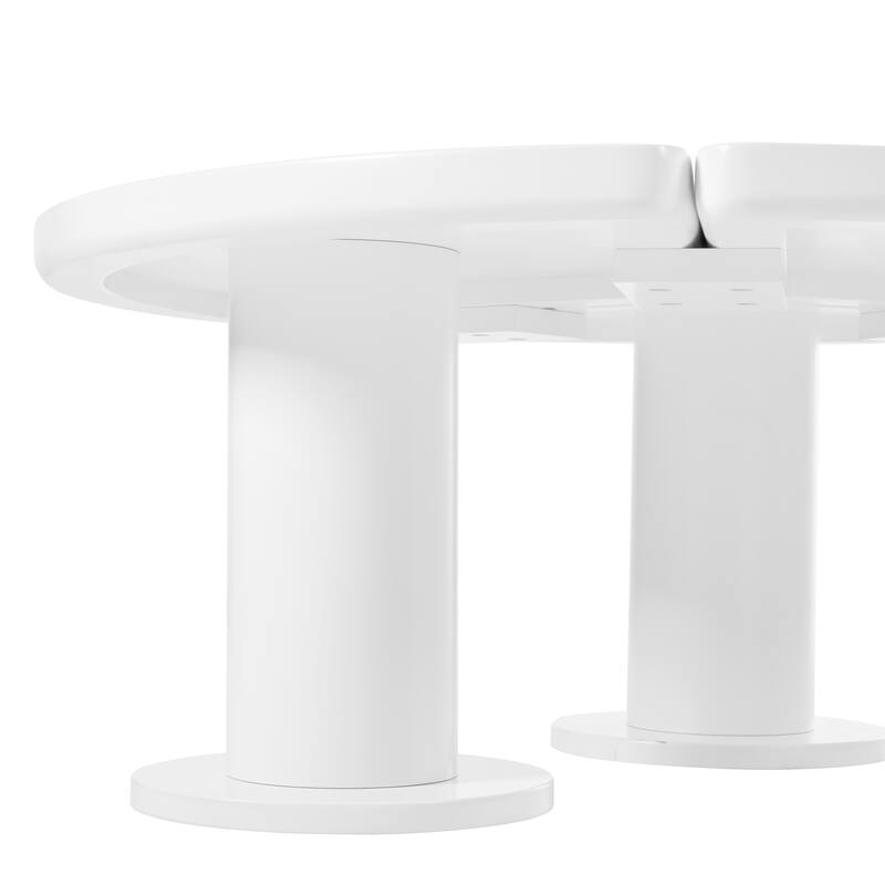 Φ39.4" Round Petal-Shaped Coffee Center Table with 3 Thick Legs