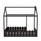 preview thumbnail 20 of 60, Kids Wood Bed, House Bed Frame with Fence-Shaped Guardrails for Teens Girls Boys, Slats are not Included
