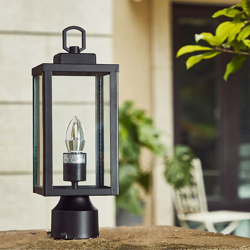 1-Light Outdoor Post Light Lamp - 5.12"x5.12"x16.5"