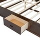 preview thumbnail 6 of 24, King Size Solid Wood Platform Kids Bed Frame with Multi-functional Storage Headboard, USB Ports & 2-Drawers, Antique Wood Color