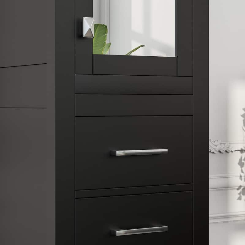 Eviva Aberdeen 18"W x 20"D x 72"H Espresso Freestanding Linen Cabinet