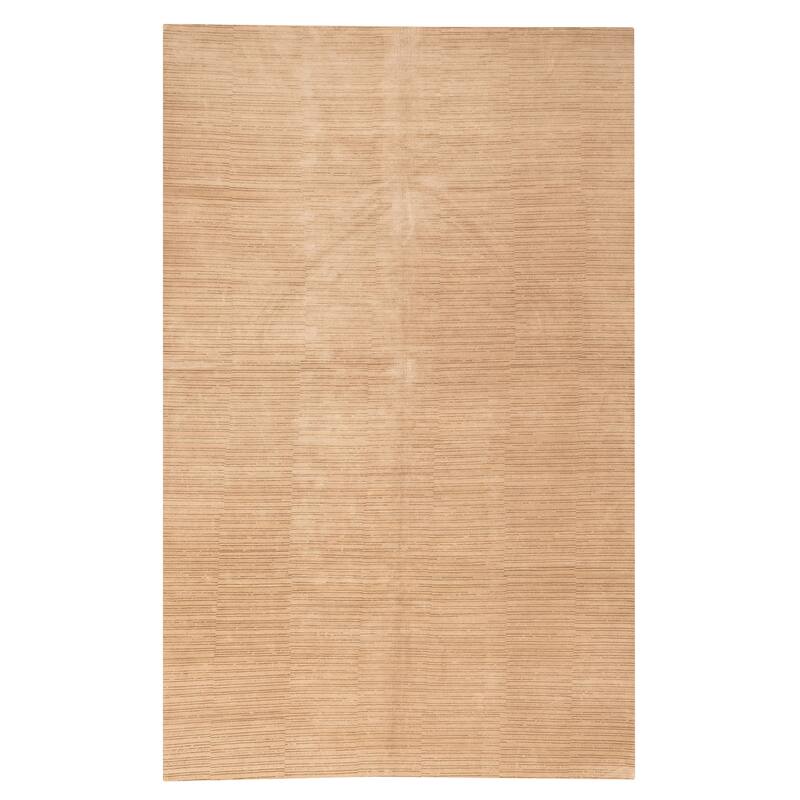 ECARPETGALLERY Hand-knotted Opulence Tan Silk, Wool Rug - 8'2 x 12'5
