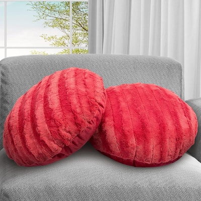 Cheer Collection Set of 2 Decorative Round Throw Pillows