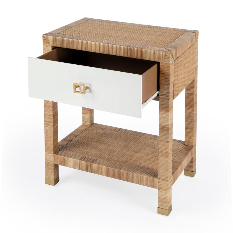 Corfu 1 Drawer Natural Raffia Nightstand