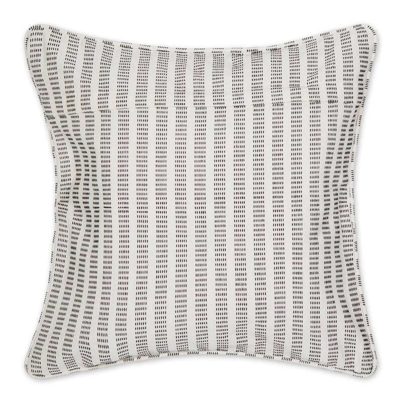 Off-White Dobby Stripes Recycled Cotton Pillow Cover 18x18 (Set of 2)