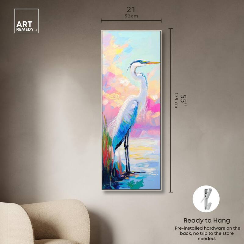 Expressive Egret I Panoramic Canvas by Art Remedy