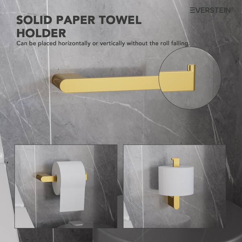 4-Piece Bathroom Hardware Accessories Set, Wall Mount Towel Bar, Toilet Paper Holder, Hand Towel Rack 1 Towel Hooks