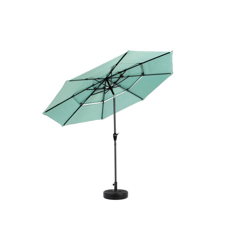 Aluminium 10ft 3 Tier Auto-tilt Umbrella ,Outdoor Patio Umbrella - Market Table Pool Deck Umbrella (Base Not Included)