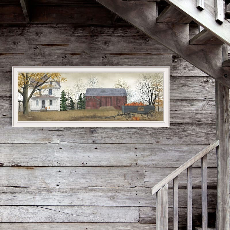 TrendyDecor4U Farmhouse "Pumpkins for Sale" Framed Print Wall Art by Billy Jacobs - Earthtone