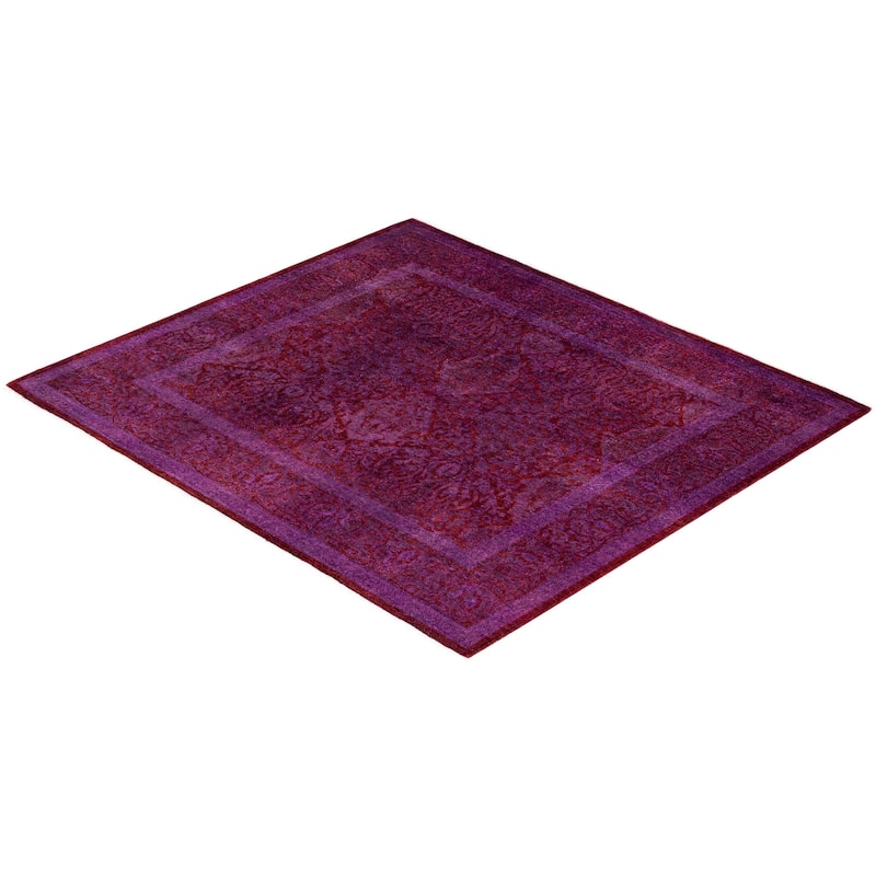 Overdyed One-of-a-Kind Hand-Knotted Area Rug - Purple - 3' 9" x 4' 2"