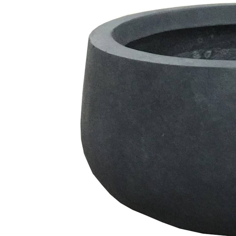 Durx-litecrete Lightweight Concrete Modern Low Bowl Cement Planter-Small - 11.8'x11.8'x5.9'