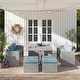 preview thumbnail 7 of 29, Corvus Martinka Aluminum 7-piece Wicker Outdoor Patio Dining Set