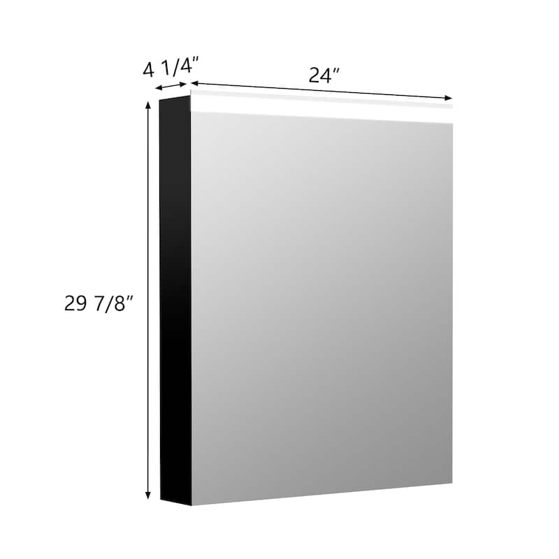 Bathroom LED Rectangular Aluminum Surface Mount Medicine Medicine Cabinet With Adjusted Glass shelves