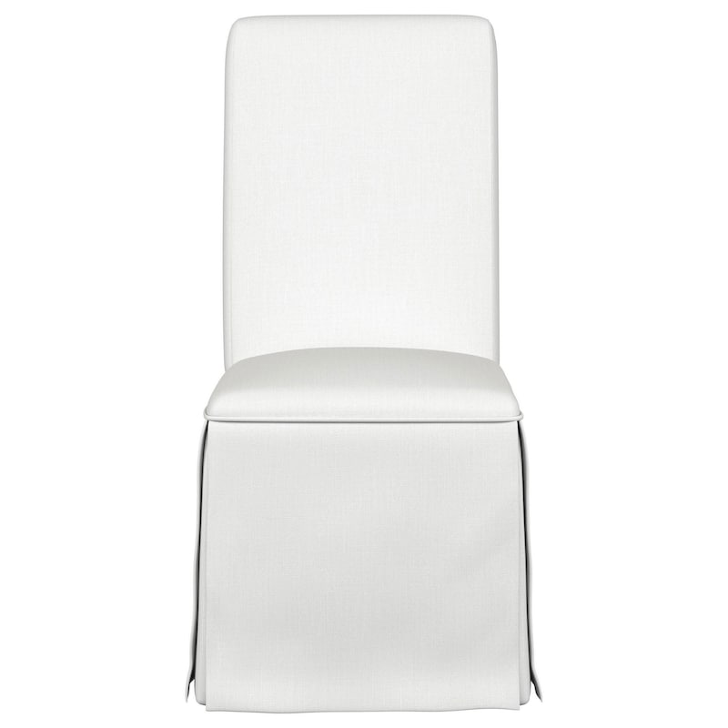 Shaw Dining Chair Set of 2, Tall Rolled Back and Skirted Base, White