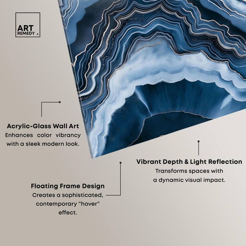 Azure Abyss Layers Acrylic by Art Remedy, Ready to Hang