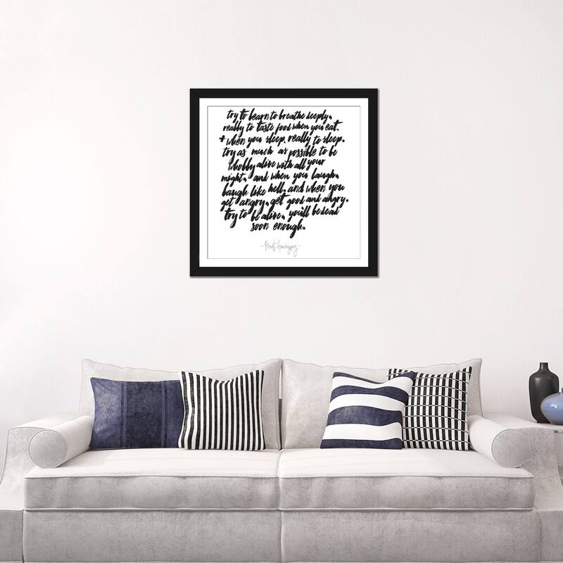 iCanvas "Hemingway Try To Be Alive Quote" by Honeymoon Hotel