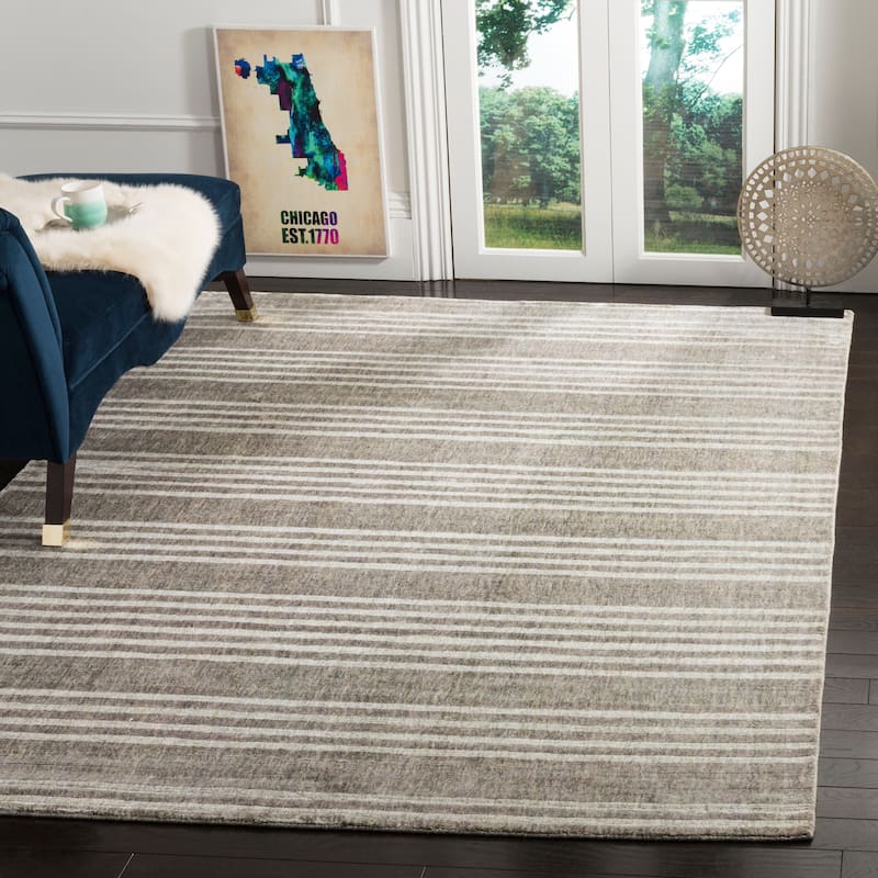 SAFAVIEH Handmade Mirage Gerdie Modern Abstract Viscose Rug - 9' x 12' - Slate