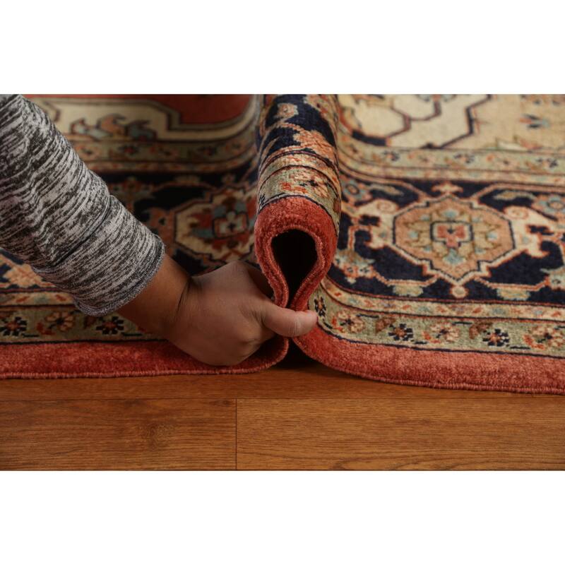 Vegetable Dye Heriz Serapi Persian Area Rug Hand-knotted Wool Carpet - 9'0" x 11'3"