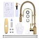 preview thumbnail 82 of 87, WOWOW Single Handle Gooseneck Pull Down Sprayer Kitchen Faucet