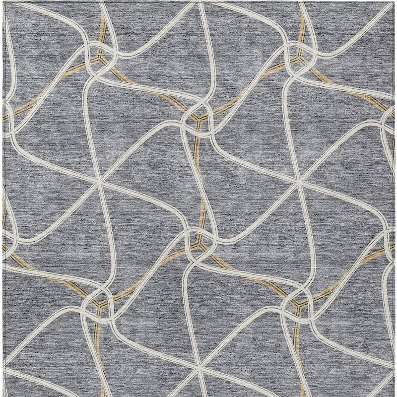 HomeRoots Geometric Contemporary Rectangle Outdoor Rug