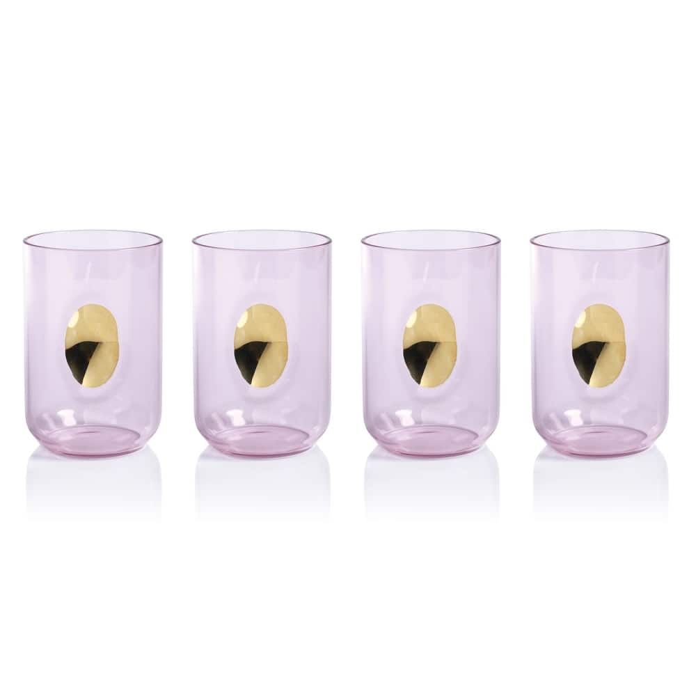 Ambrosi Tumblers with Gold Accent, Set of 4
