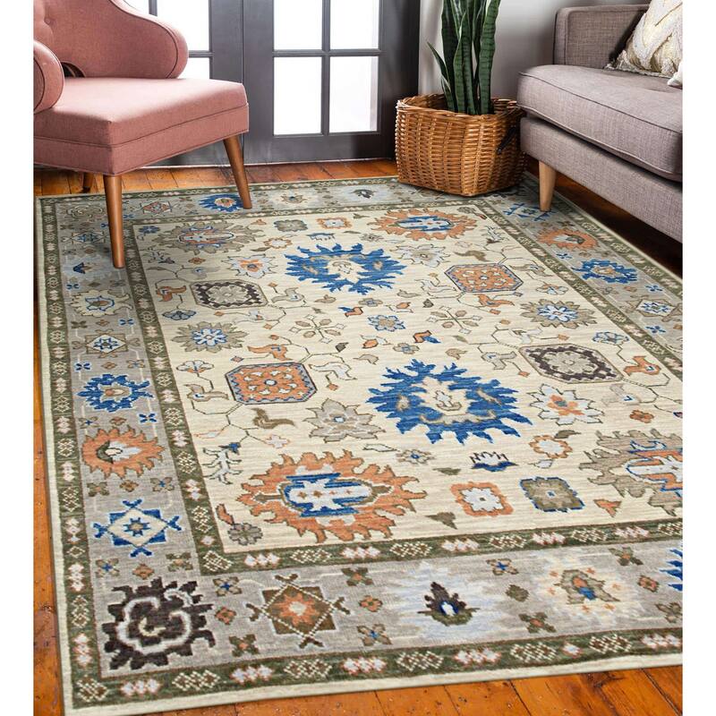 Beige Traditional Classic Modern Knot Area Rug, Stylish Handcrafted Texture for Home Interiors - L