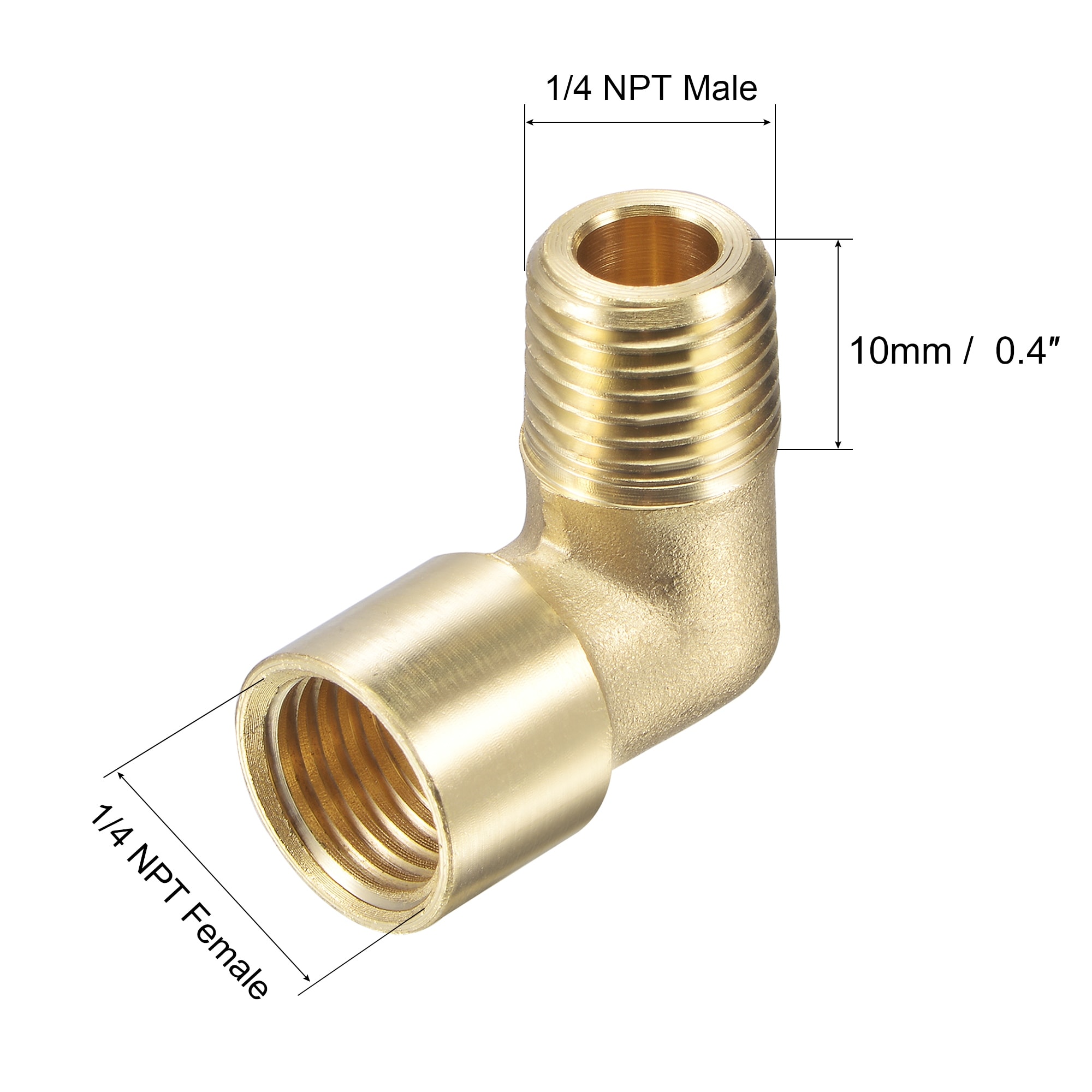 2pcs/set Brass Barb Fitting Male Elbow 90 Degree NPT 1/4" Hose Connector 