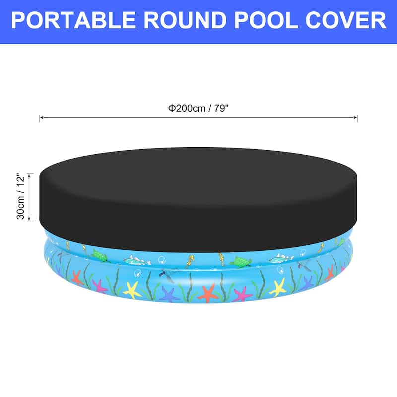79"x12" Large Round Dog Pool Cover Foldable Waterproof Bath Pool Cover