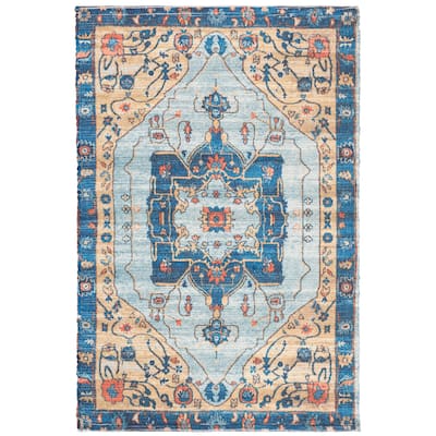 SAFAVIEH Handmade Saffron Emerald Modern Tribal Cotton Rug