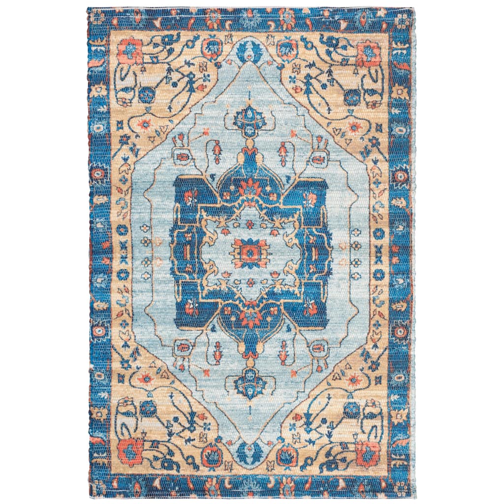 SAFAVIEH Handmade Saffron Emerald Modern Tribal Cotton Rug